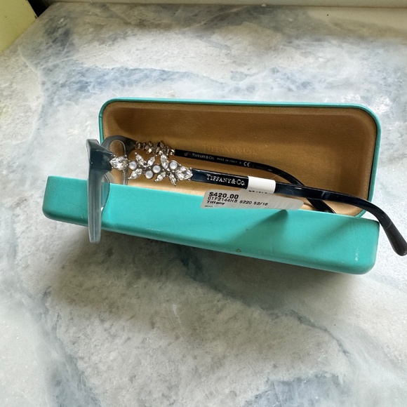 NWT Opal Blue Tiffany Glasses Frames with Bling! - Picture 3 of 6